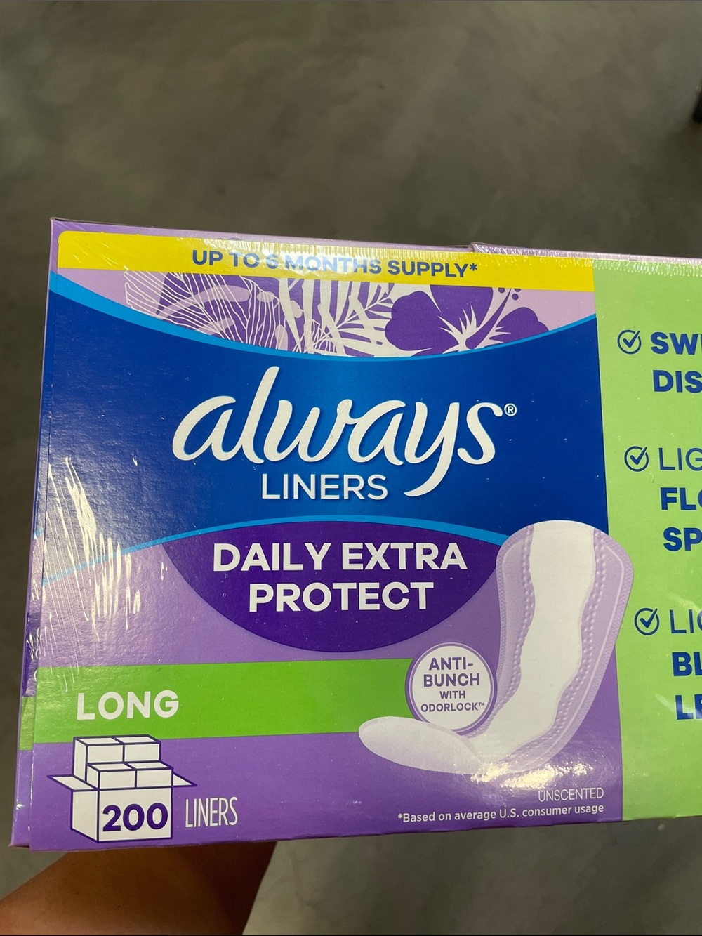 Always Daily Liners Value Pack 200 Count Extra Protection